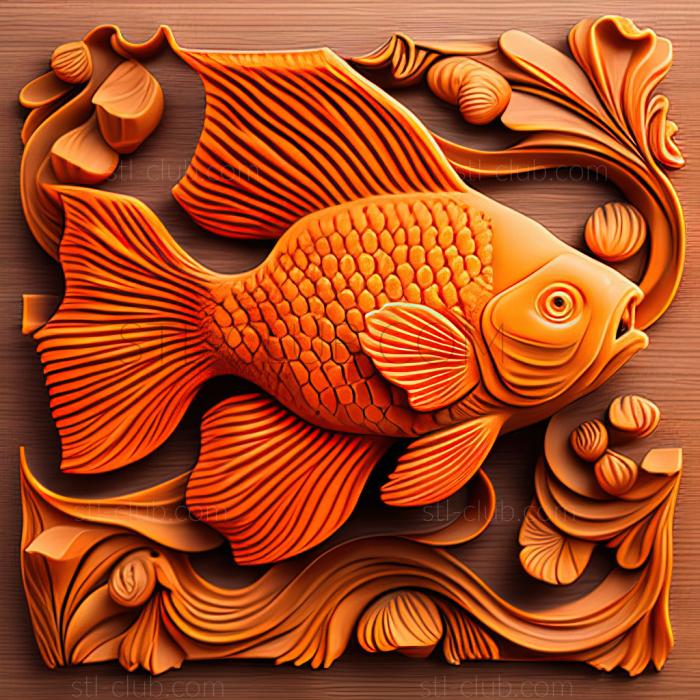 3D model st Orange amphiprion fish (STL)